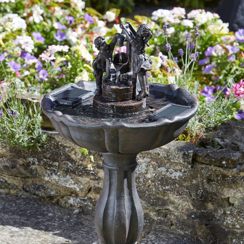 Solar Tipping Pail Water Feature