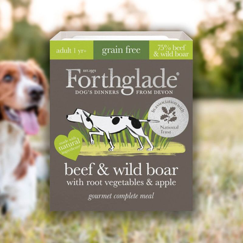 Forthglade Grain Free Wet Dog Food - Gourmet Beef & Wild Boar (395g)