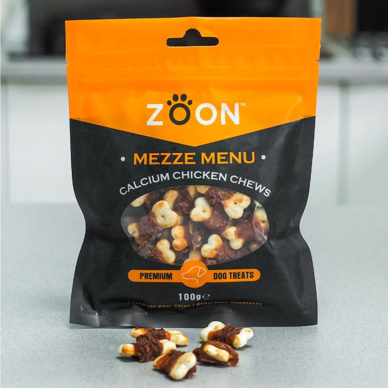 Zoon Mezze Dog Treats - Calcium Chicken Chews (100g)