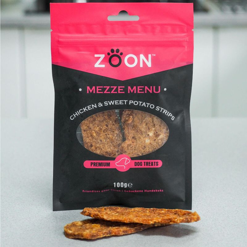 Zoon Mezze Dog Treats - Chicken & Sweet Potato Strips (100g)