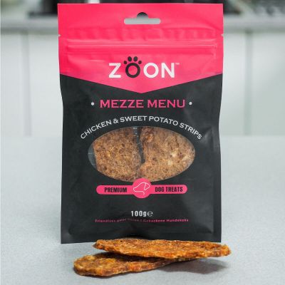 Zoon Mezze Dog Treats - Chicken & Sweet Potato Strips (100g)