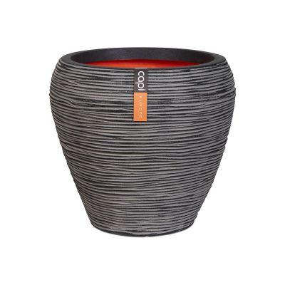42cm Capi Nature Tapered Ribbed Garden Planter (Anthracite)