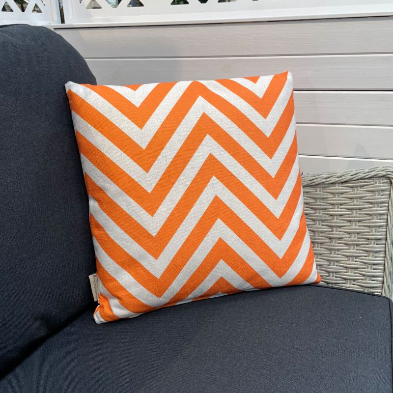 Bramblecrest Square Scatter Outdoor Cushion - Chevron Orange