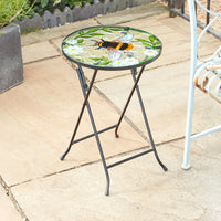 Bee Folding Garden Side Table with Glass Top