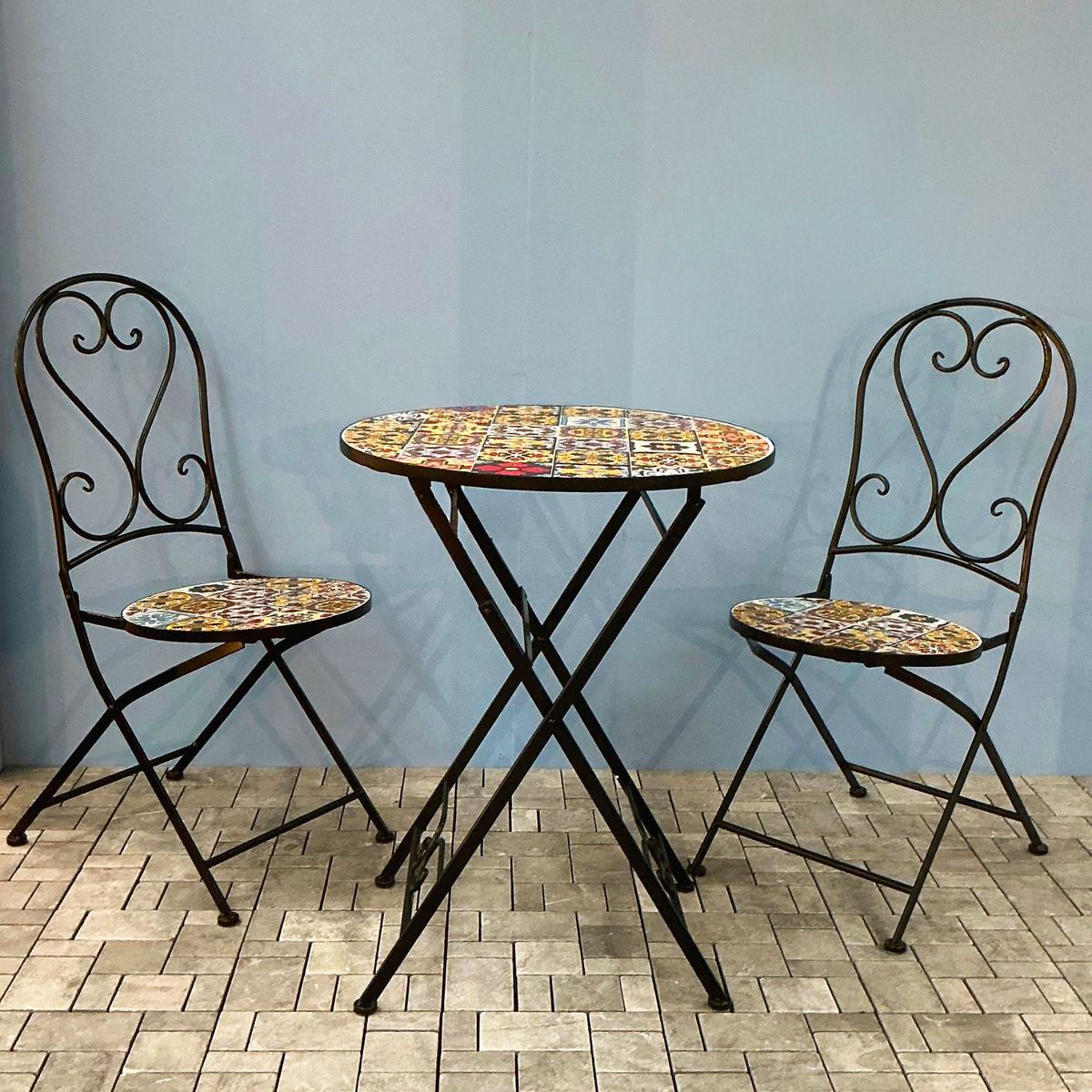 Braga 2 Seat Mosaic Garden Bistro Set – Ruxley Manor Garden Centre
