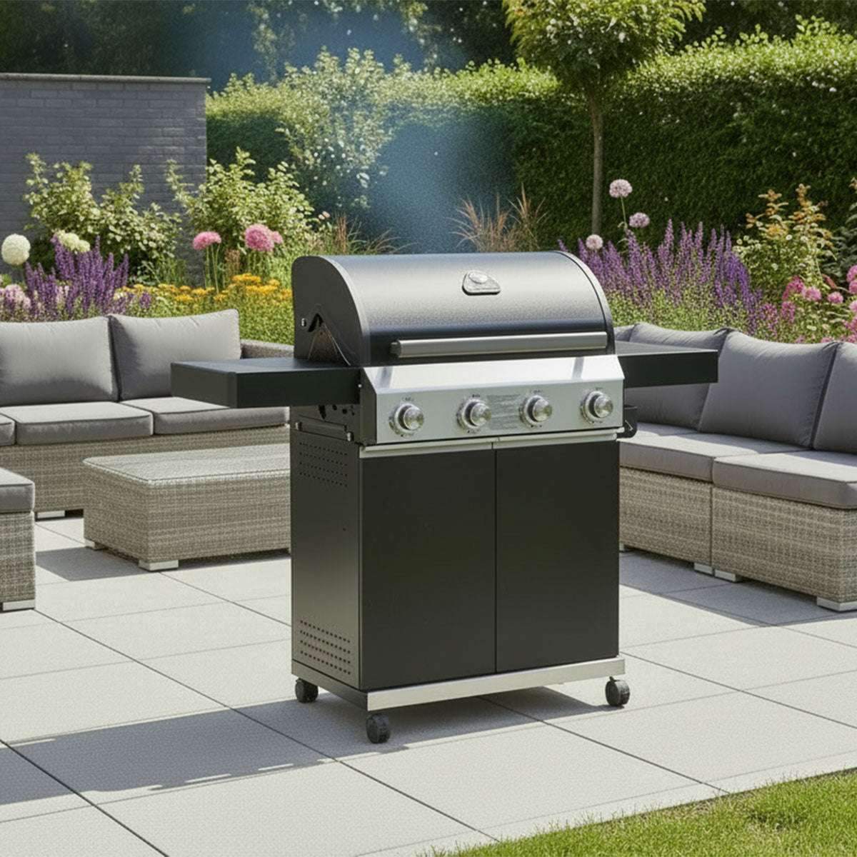 Grillstream Classic 4 Burner Matt Black Gas BBQ – Ruxley Manor Garden ...