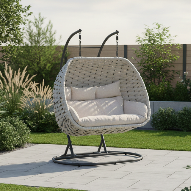 Luxury 3 Seat Thick Rope Weave Garden Hanging Cocoon Swing Chair ...