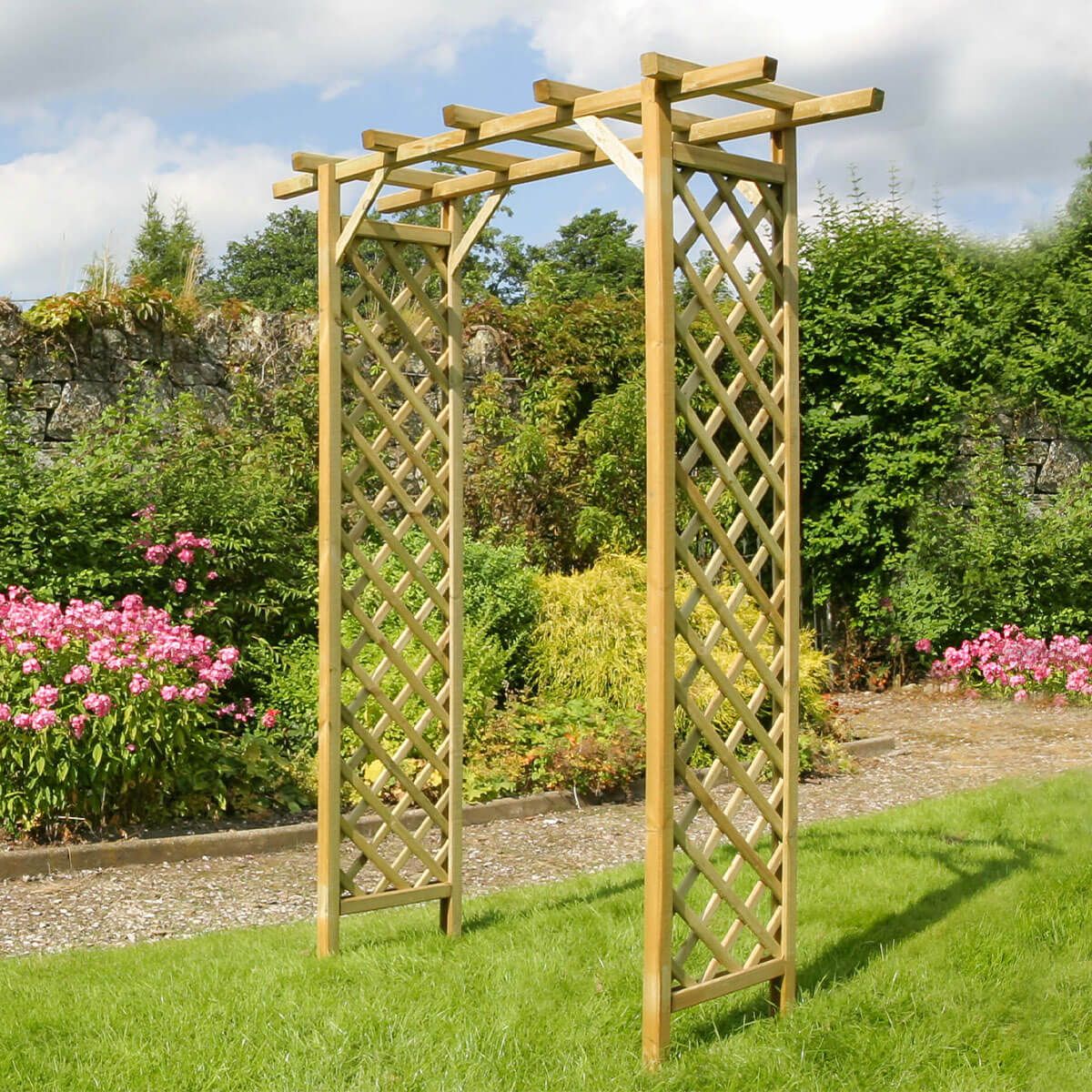 Zest Pressure Treated Wood Sunset Arch – Ruxley Manor Garden Centre