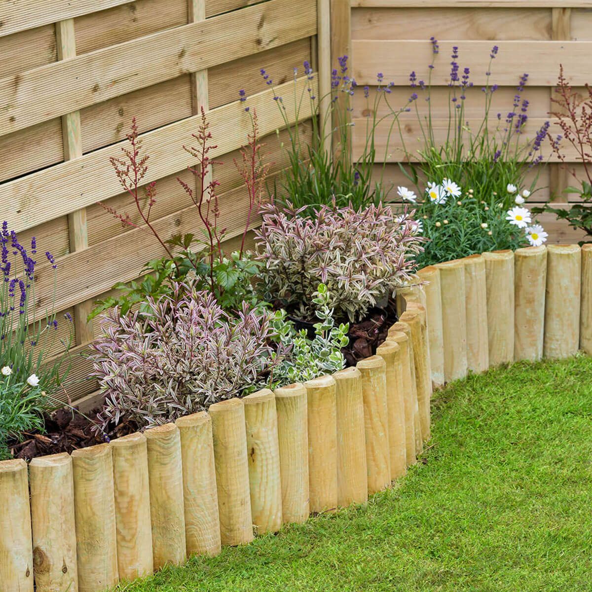 Log Boder Zest Pressure Treated Border Edging Log Roll 180cm x 30cm – Ruxley ...