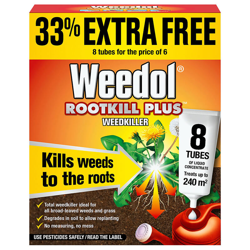 Weedol Gun! Rootkill Plus Weedkiller - Liquid Concentrate (8 Tubes)