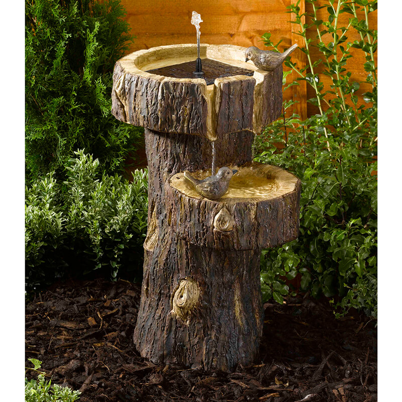 Solar Tree Trunk Water Feature