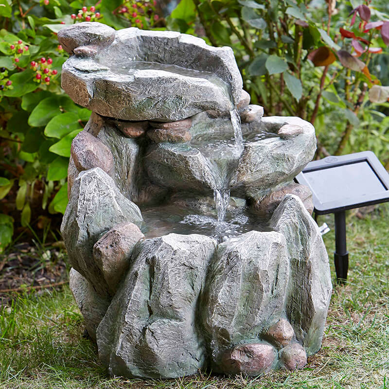 Solar Rock Fall Water Feature