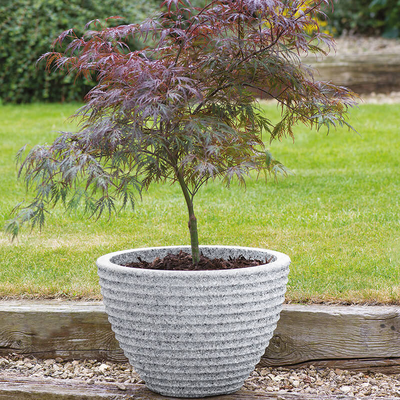 50cm Low Honey Outdoor Plant Pot (Grey)