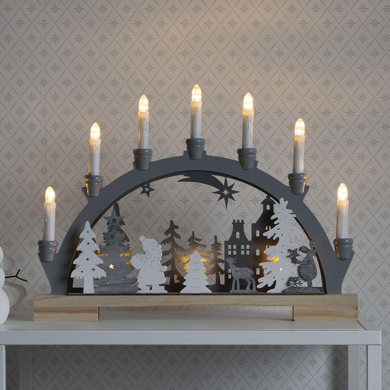 7 Candle Wooden Silhouette 