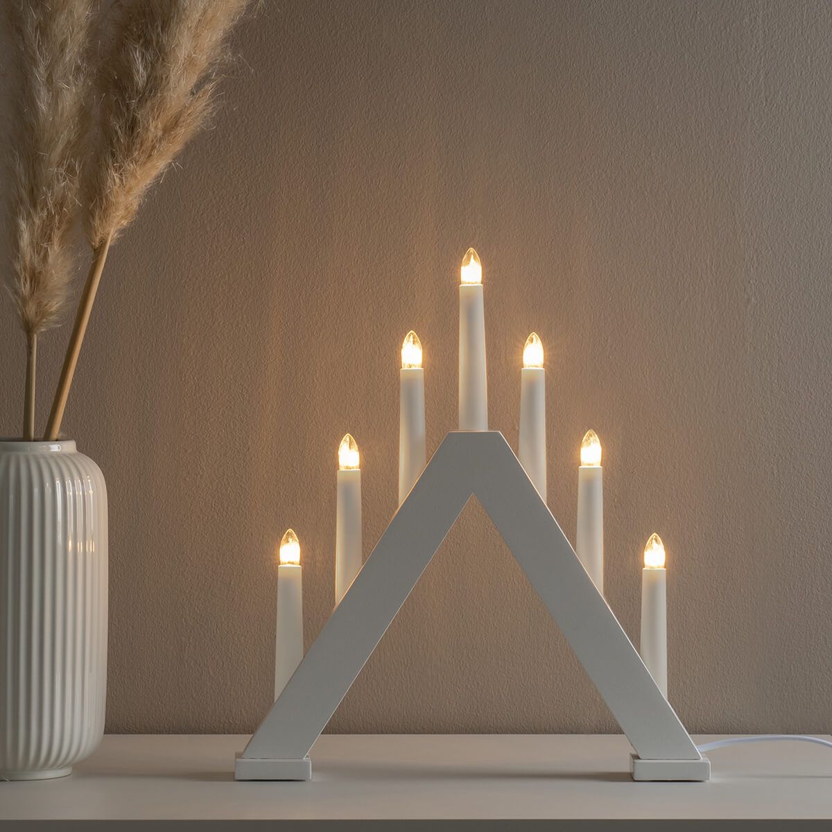 7 Bulb Candlestick - White