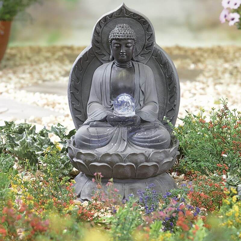 Meditating Buddha Water Feature (with LEDs)