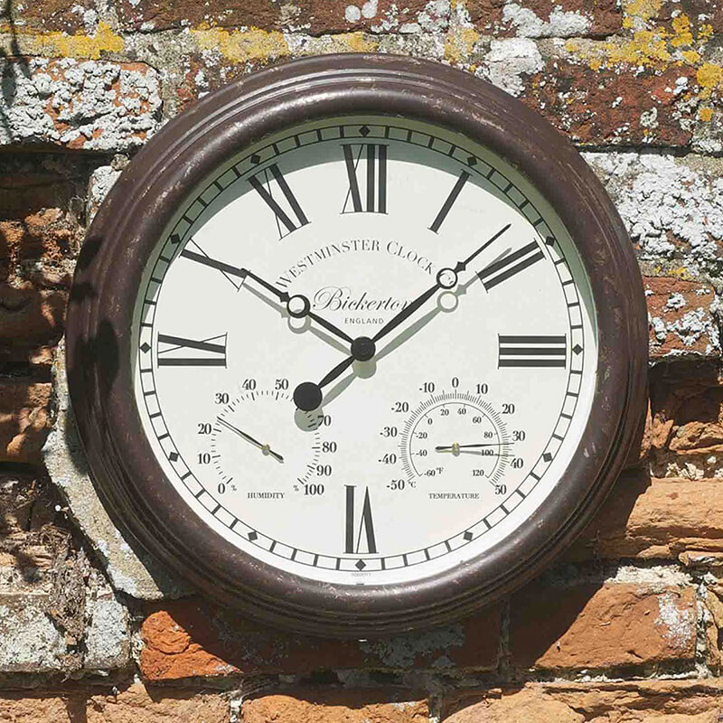 Outdoor Garden Clock - 15" Bickerton with Thermometer