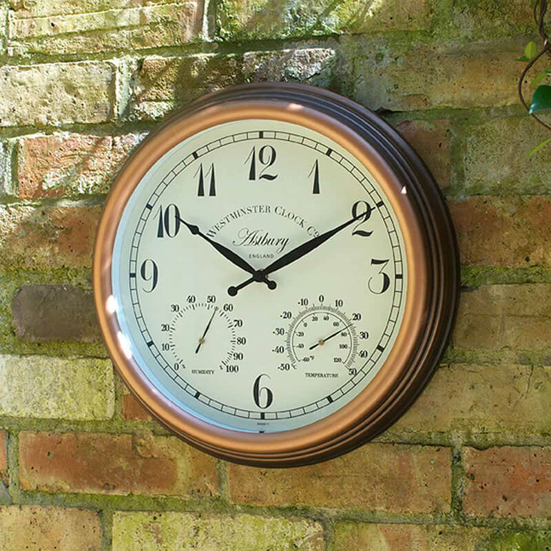Outdoor Garden Clock - 12" Astbury with Thermometer