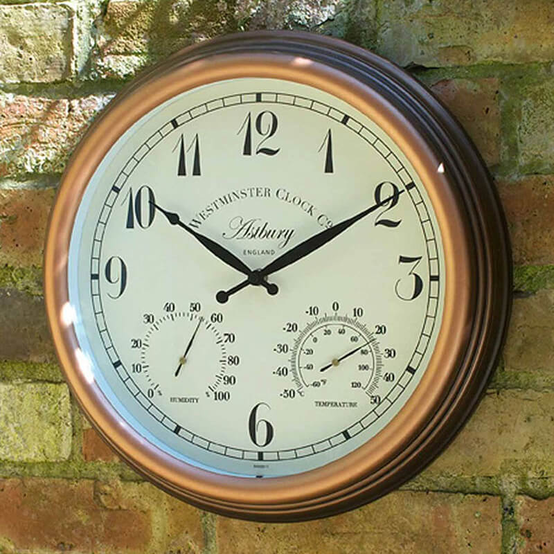 Outdoor Garden Clock - 15" Astbury with Thermometer