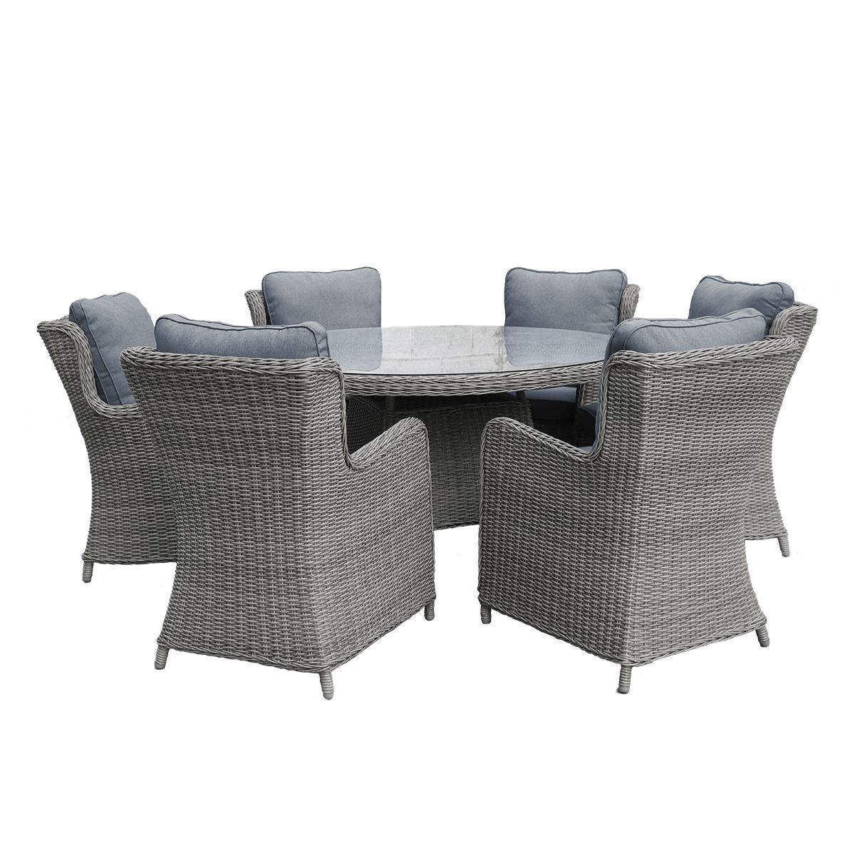 Santorini 6 Seat 140cm Dining Set in Grey