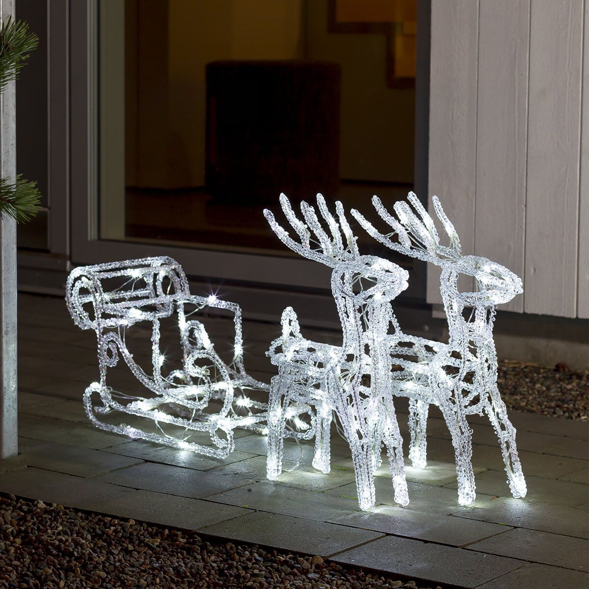 LED Acrylic Reindeers & Sleigh