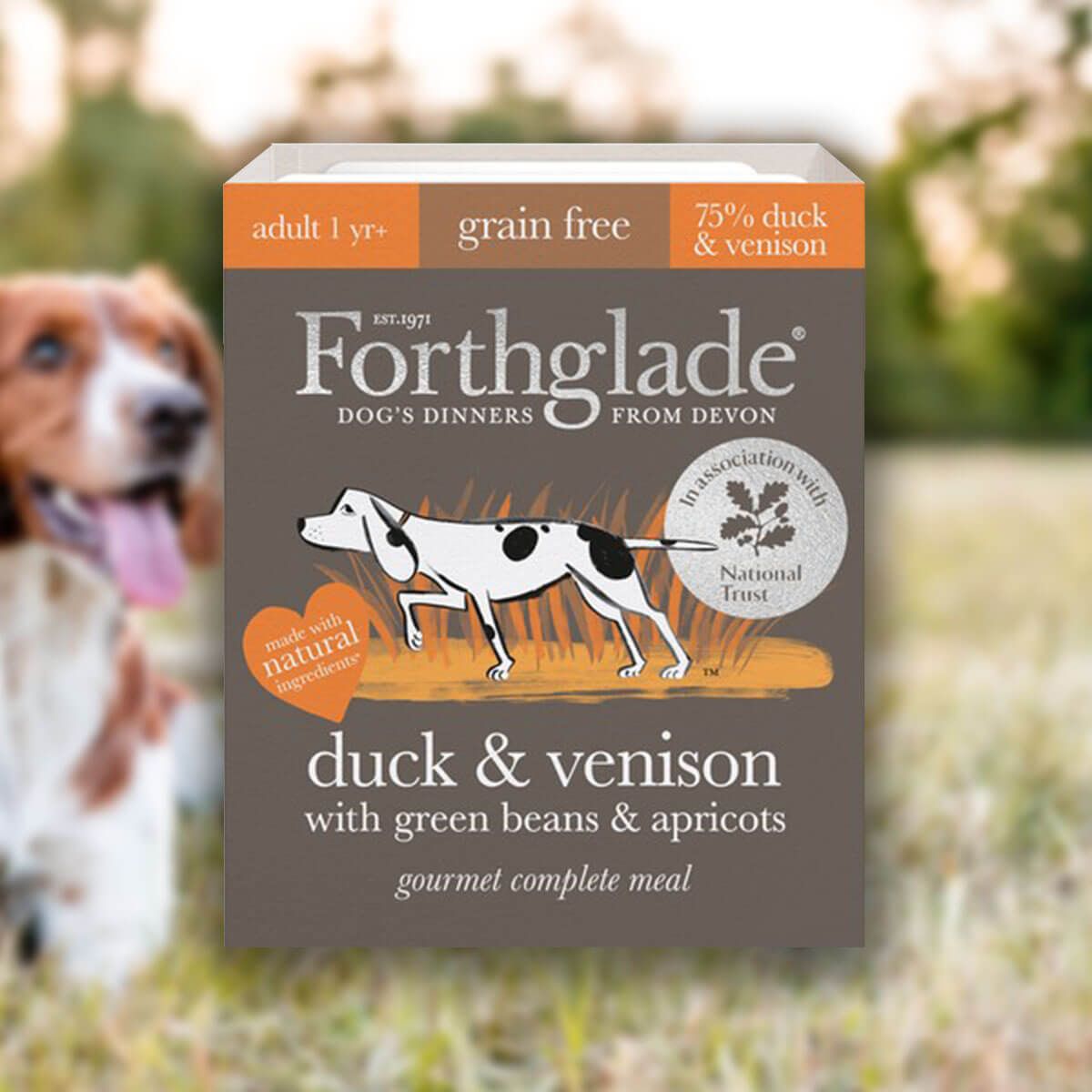 Forthglade Grain Free Wet Dog Food - Gourmet Duck & Venison (395g)