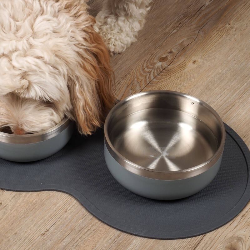Zoon Rubber Feeding Placemat for Pets (Charcoal)