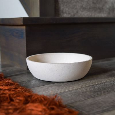 Zoon Bamboo Non-Slip Pet Bowl - Stone (14cm)
