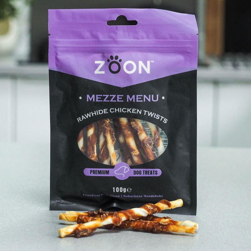 Zoon Mezze Dog Treats - Rawhide Chicken Twists (100g)