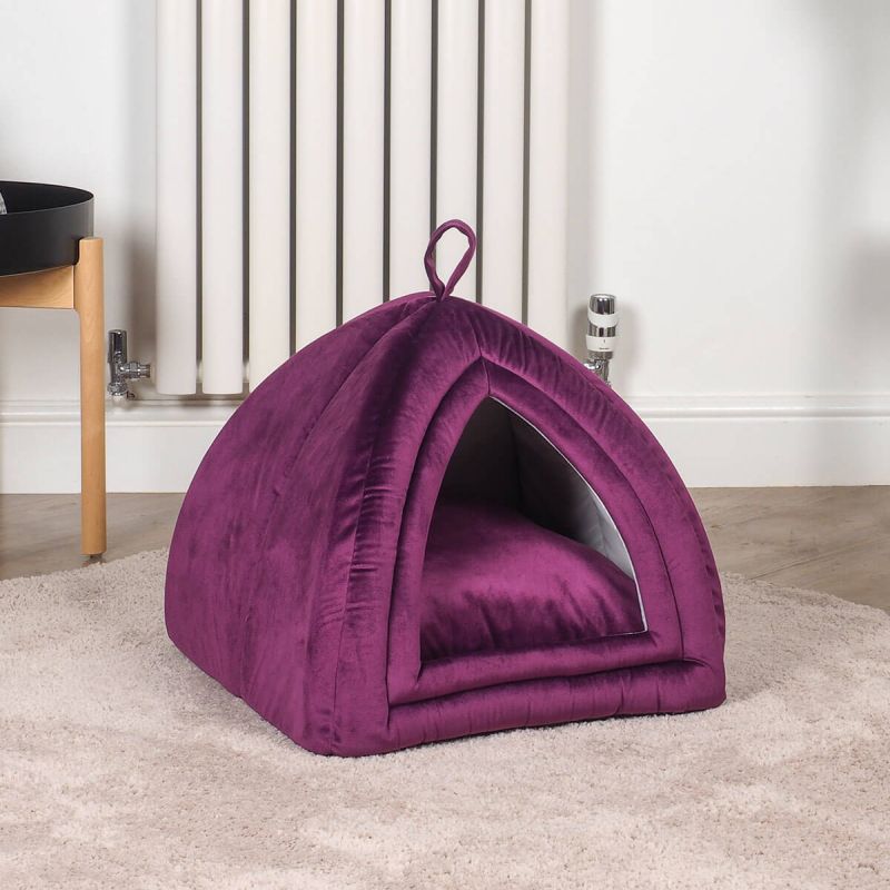 Zoon Velvet Igloo Cat Bed (Purple)