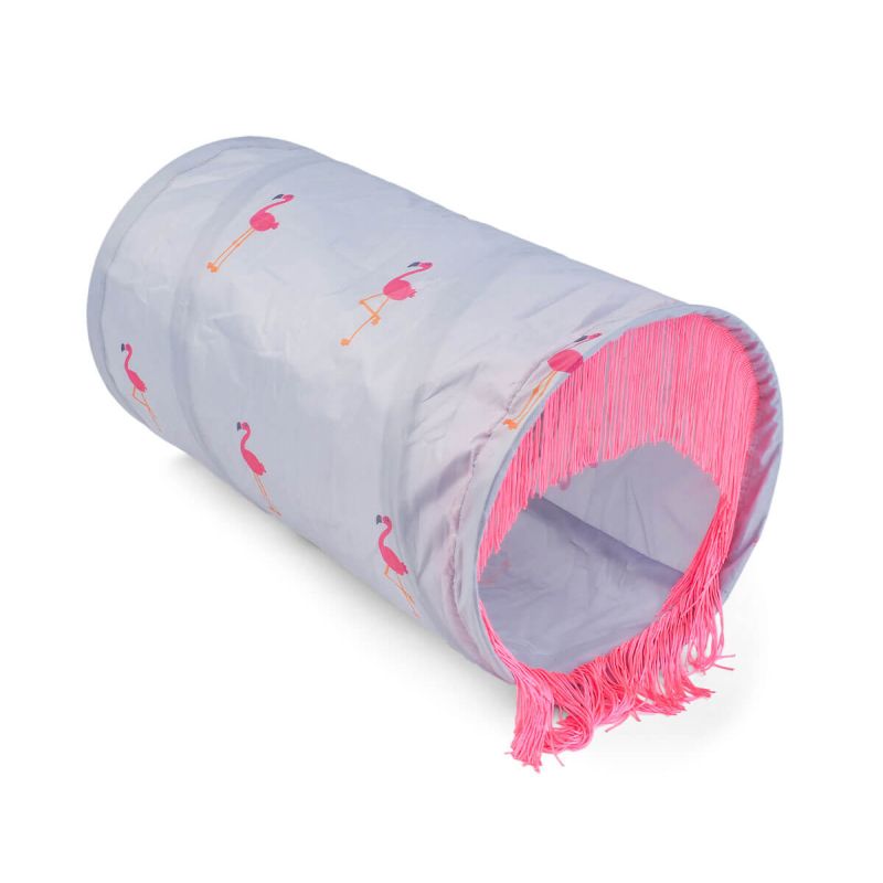 Floating Flamingo Crinkle Tunnel Cat Toy