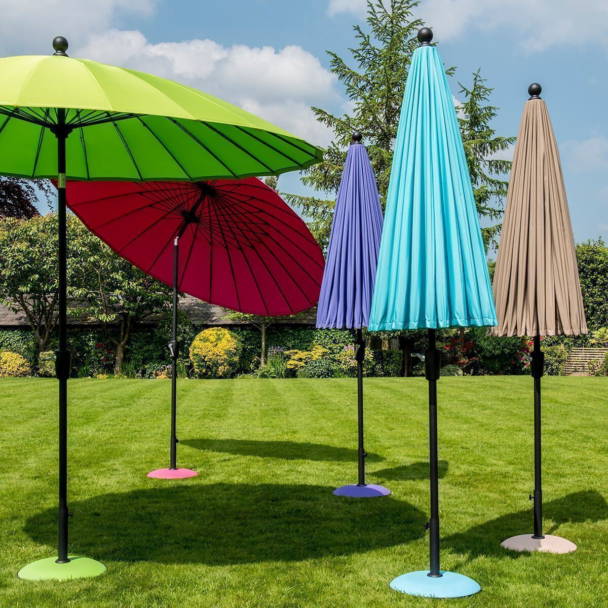 De zonnebloem Romantiek Geisha Garden Parasol (2.7m, Lime) - Ruxley Manor