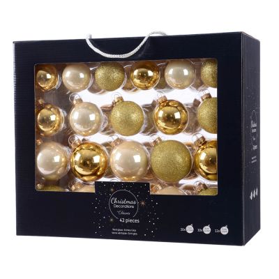 42 Pearl Christmas Tree Baubles (7cm)