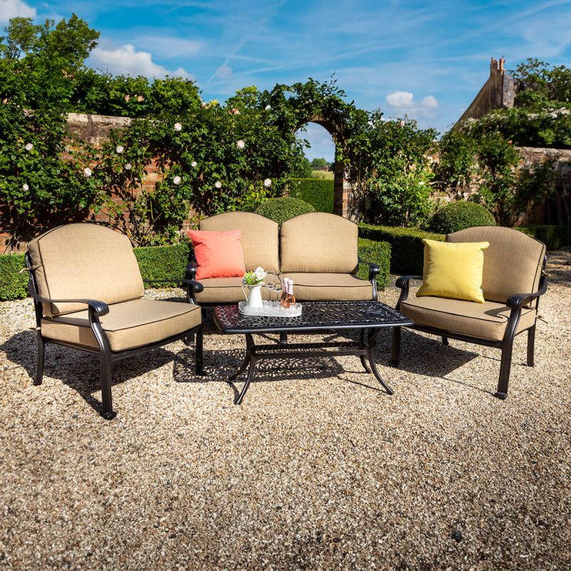 Amalfi 2 Seat Aluminium Garden Lounge Set - Bronze