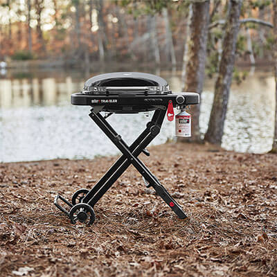 Weber Traveller Compact Portable Gas Grill - 18KG With Weber Gas Canister 3-Pack
