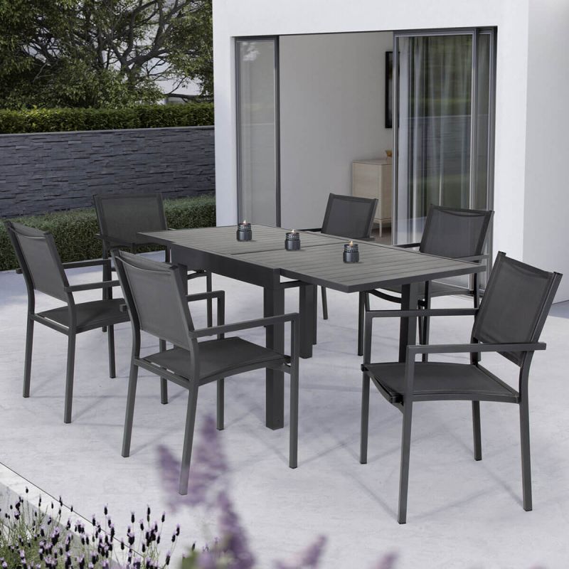 Kettler Sento Aluminium Extending Garden Dining Set (6 Seater, Extendable Rectangular)