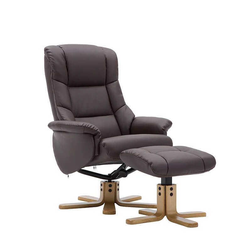 Florence Recliner Swivel Chair - Brown