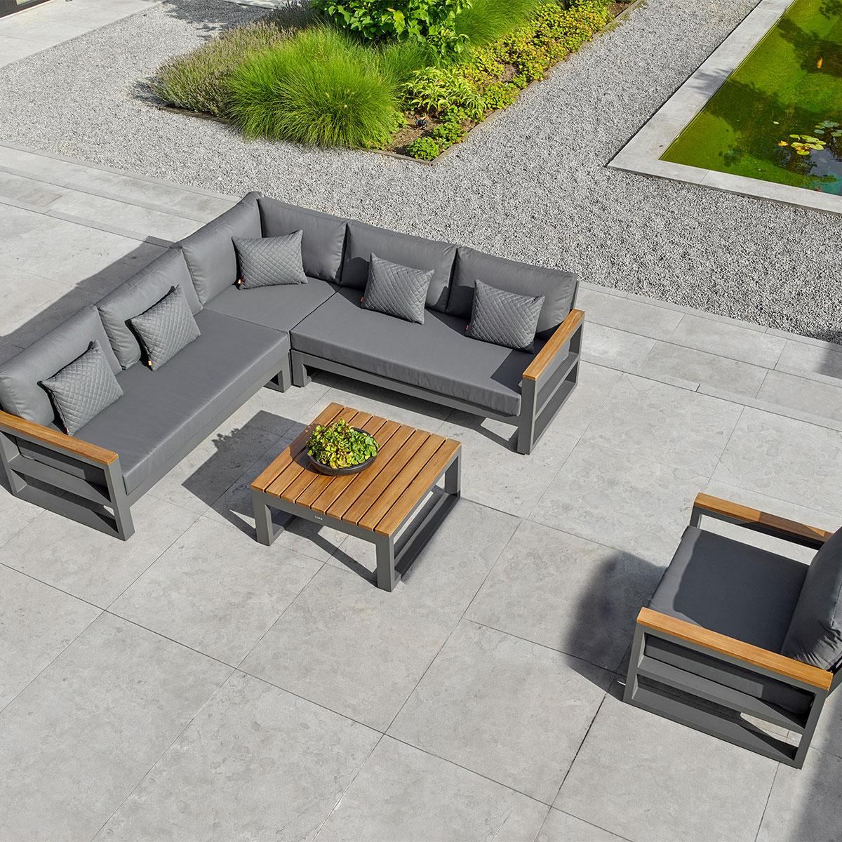 Afgeschaft Behandeling gevolgtrekking LIFE Soho - Aluminium Modern Corner Sofa and Chair Garden Furniture Set -  Ruxley Manor