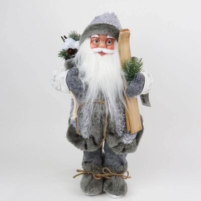 41cm Standing Santa with Skis