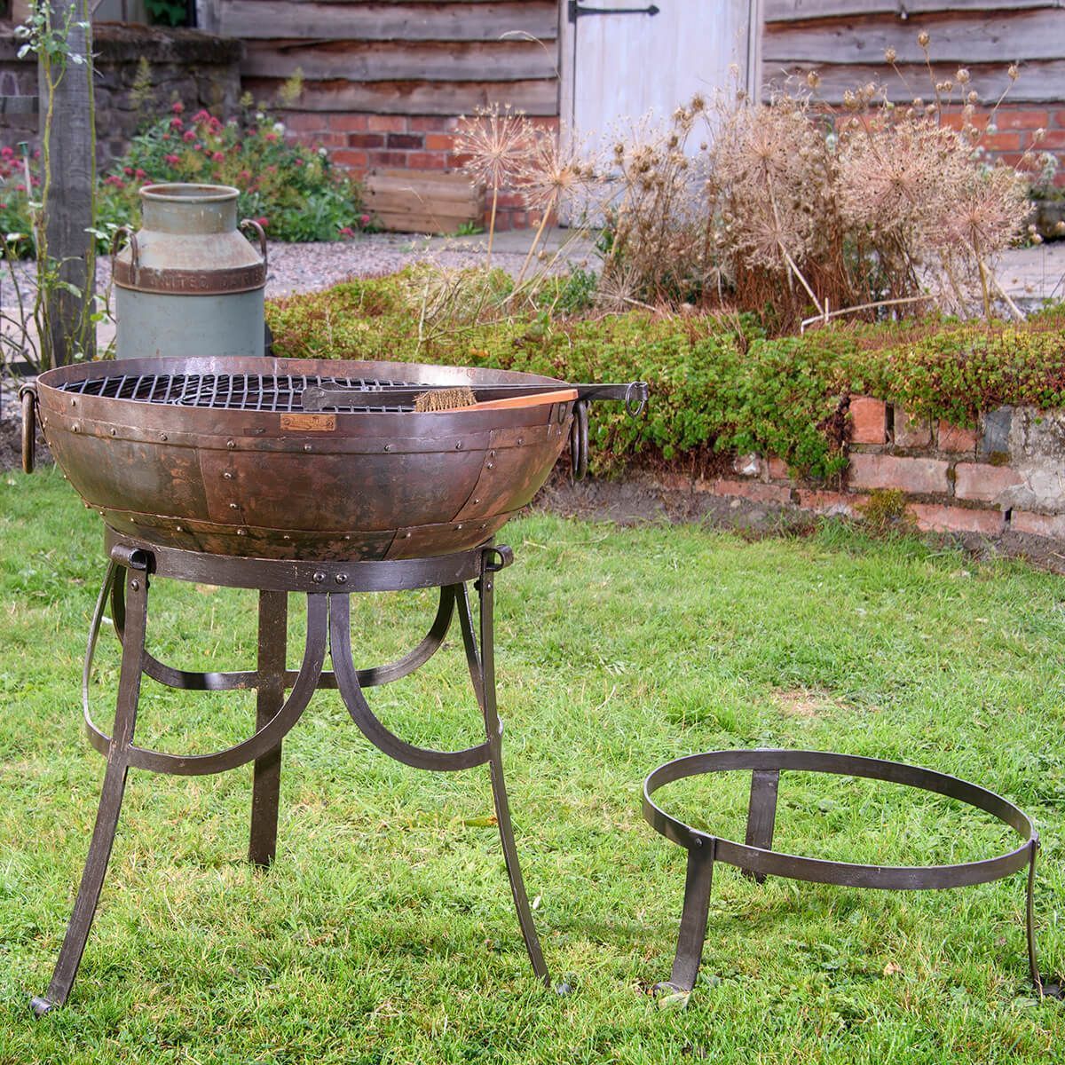 Vintage Iron Kadai Fire Bowl / Planter